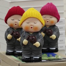 털모자 동자승 저금통(빨강) / 불교용품 어린이저금통, 1개