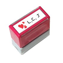 애플시드 직사각 네임스탬프 의류용스탬프 주문제작 스탬프, 직사각 레드 레드잉크, 1개