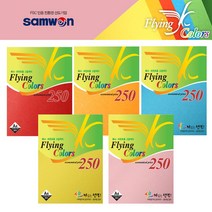 삼원특수지 플라잉칼라 A4 250매 80g 색상지, $VT5_9 진노랑색, 250매 1개