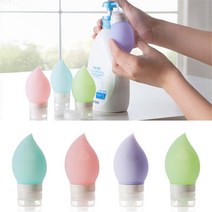 [1+1] 실리콘 화장품공병 화장품용기 밀폐 향수, 1개, 물방울-75ml-퍼플