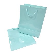 바미샵 민트 종이쇼핑백 중 무광 무지 선물포장, 1개