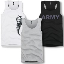 굿럭샵 망고 기본 나시 프린트 민소매 여름 티 남성 여성 스판