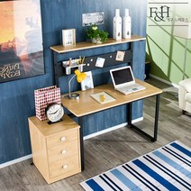 가구앤하우스 미슈레2 LPM 철재 선반 책상, 14. 블랙+엘다내추럴 1200