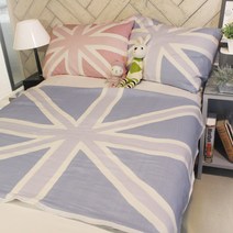 3중직순면거즈 홑겹이불/배이불, 유니언잭블루