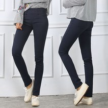 턴키 단추 포인트 넓은 허리밴드 컬러 스키니