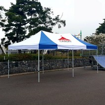 홍캐노피 3mx6m 캐노피 천막, 3mx6m 스틸 파랑[중앙]+녹색