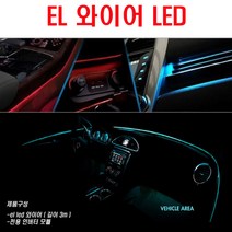 EL 와이어 LED 엠비언트시스템 시거잭 인버터 차량무드등 길이3M, 블루(3M), 1개