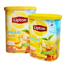 립톤 아이스티 복숭아907gX1개+레몬907gX1개 카페용 세트, 907ml, 1세트