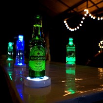 건전지용 LED받침조명 백색케이스 풀컬러조명 누름식, 누름식 받침조명 백색받침 풀컬러조명