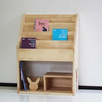 양지가구 원목잡지꽂이 전면책꽂이 DIY 책장 정리선반 진열장 틈새책장 책꽂이 공간정리 파스텔색 소품정리 책정리 동화책, 원목 전면책꽂이4단600 칠레송