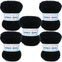 행복뜨기 목도리실 모자실 부드러운실 털실 뜨개실 뜨개질실 비너스울 굵은실, 76검정(5볼), 76검정(5볼)