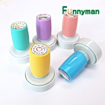 퍼니맨 S-22 만년 큰원형 스탬프, 핑크케이스/분홍잉크