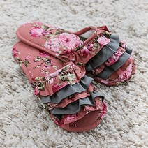 네이처데코 플라워 캉캉 레이스 프릴 면 거실 실내용 슬리퍼 8style, 1-2.부케_핑크