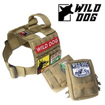 와일드독 커스텀 숏 하네스 강아지옷/강아지하네스, 탄브라운+파우치2set