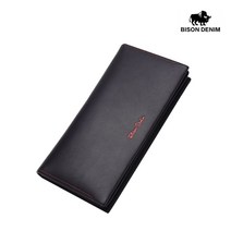 BISON DENIM 바이슨데님 남자 남성 수제 가죽 스트랩 대용량 통장지갑 장지갑 N4384-1B