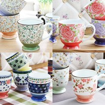 데코하우스 일본산 도자기 머그세트 모음 머그컵 커피잔, 헨느 신장미 머그 5P 세트