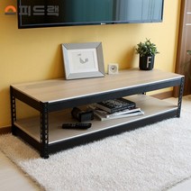 스피드랙 인더스트리얼 조립식 TV거실장, 08.가로1200x깊이x400x높이420(mm) / 블랙프레임