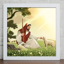 꾸밈 iw424-성경이야기예수인테리어액자 액자, 화이트-5타입-초원
