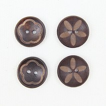 플라워 나무단추 (20mm)-2종, A