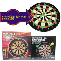 정스포츠 자석다트판 자석다트 안전다트 다트게임 다트세트, 01. 중(디자인 랜덤발송)