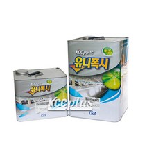 KCC 유니폭시라이닝(무용제) 16L(24kg) 인테리어 빈티지 바닥 투명 에폭시 녹색 회색, 유니폭시하도(프라이머)-투명 16L