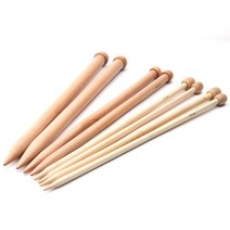 명품실 꼭지바늘 나무대바늘 35cm, 2개입