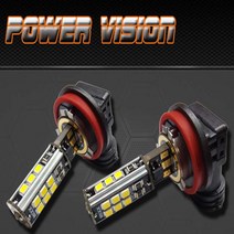 파워비젼 LED 안개등 타입별 시인성 야간운전 전구튜닝 6500K 12V 화이트 램프 차종별 미등, [파워] H8 LED안개등, 2개입