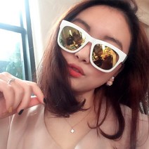 라온텐 화이트 테 미러선글라스 패션안경 남녀공용