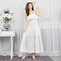 턴키 여름특가세일 바캉스 코디 ops-S8504 레이스오픈숄더롱원피스