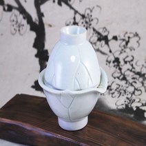 고백자 연잎조각 여행용 다기 / 다기잔 1인다기 녹차 보이차 다도용품