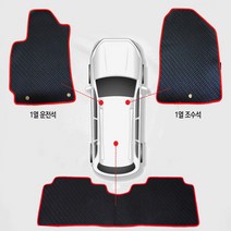 홉스 렉스턴스포츠 풀세트 카매트 발판, 체어맨W(4륜)(08년2월~)(5P), 검정테두리