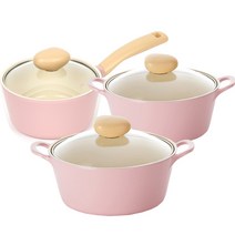 네오플램 레트로 통주물 3종 냄비세트, 민트, 편수 18cm + 양수 18cm + 양수 22cm