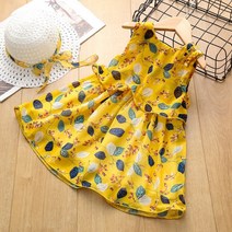 크리스탈하우스 여아 유아 여름 나뭇잎 쉬폰 민소매 원피스 (챙모자) [340]