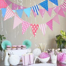 파티생각 삼각가랜드(종이) 가랜드, 핑크