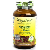 메가푸드 메가플로라 포 우먼 프로바이오틱 유산균 500억 글루텐 프리 비건 캡슐, 90개입, 1개