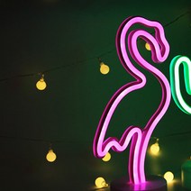 본진 스탠딩 네온 무드등, 플라밍고