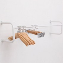 TC 프리미엄 25파이 매장용 철제 벽면행거, 화이트