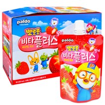 팔도 뽀로로 비타플러스 딸기 오렌지 포도 택1 뽀로로음료 어린이주스, 10개, 1.딸기맛
