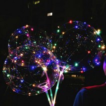 리코코리아 LED 야광 풍선 반딧불 생일 버블 벌룬 세트 이벤트 파티용품, 옐로우