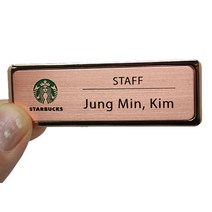 보광산업 24k핑크메탈명찰 동판부식명찰 핑크명찰 금속명찰제작, 1개, 집게핀형