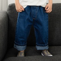 망치키즈 블루 와이드 데님