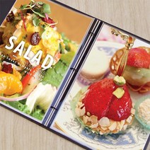 DESIGN13651 친환경 데님고급메뉴판 메뉴북 바인더 A4 외사이즈, 10매, PET속지-직사각 10장 (최대10장까지가능)