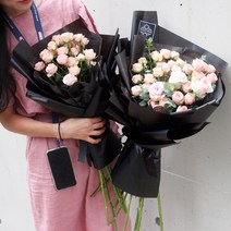 [피오니페페] 장미꽃다발 핑크 자나장미 헤라장미, 자나헤라장미(대)