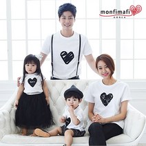 몽피마피 블랙하트 라운드 반팔 남아 티셔츠