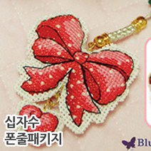 더스티치 십자수 핸드폰줄 열쇠고리 패키지-모든재료포함, H타입(열쇠고리)_핑크리본, 1set