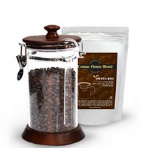 카페리아 나무 아크릴 밀폐용기 1000ml+코맥하우스블렌드 200g(CA3-C2)