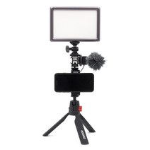 오토케 원더풀BJ 패키지 개인방송장비 스마트폰 촬영 룩스패드22H 모바일방송 스마트폰마이크 스마트폰조명 풀세트, 원더풀BJ 패키지 (삼각대 블랙)