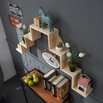 나무다움 원목 계단선반 벽선반 인테리어선반, 내추럴