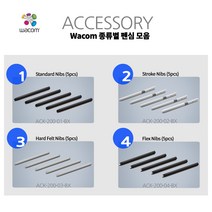 [와콤] 인튜어스 기본펜심, 스트록심(ACK-200-02-BX), 1개