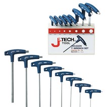 하나공구 제이테크 티 T 렌치 육각 2mm 에서 10mm 8pcs 세트 셋트 복스 공구세트, 1개, T렌치 3.0mm